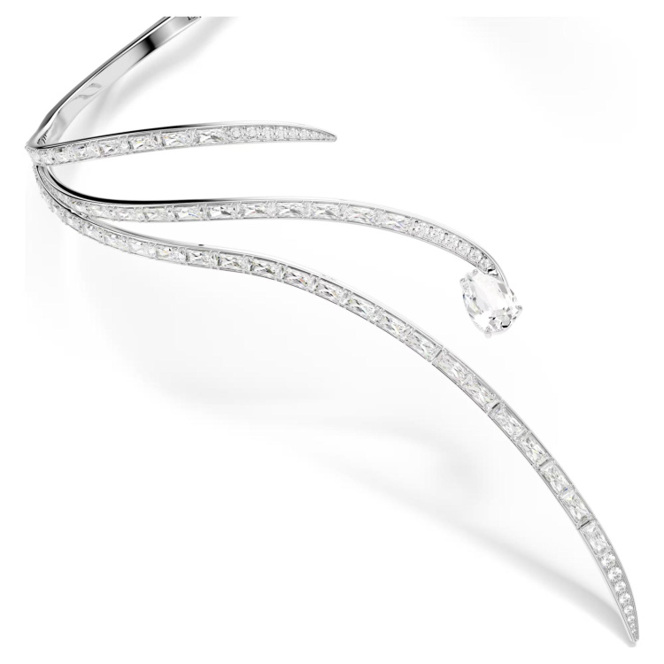 Vienna necklace Mixed cuts, White, Rhodium plated